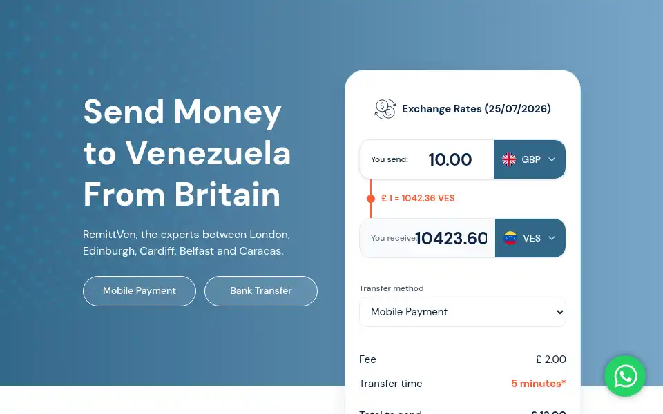 Screenshot of remittven.co.uk