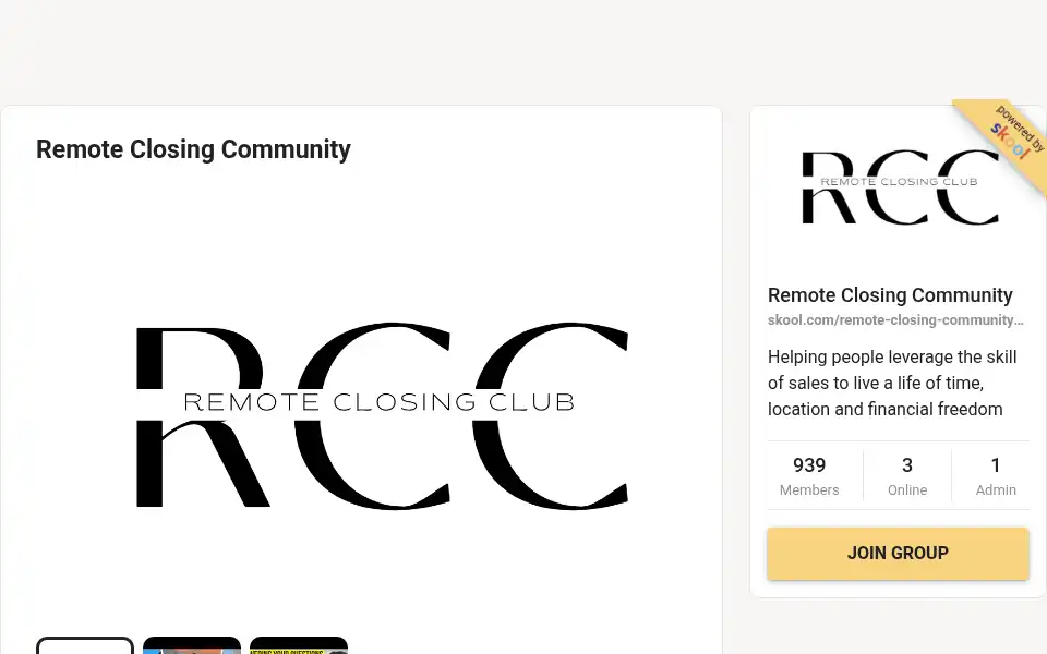 Screenshot of remoteclosingclub.com