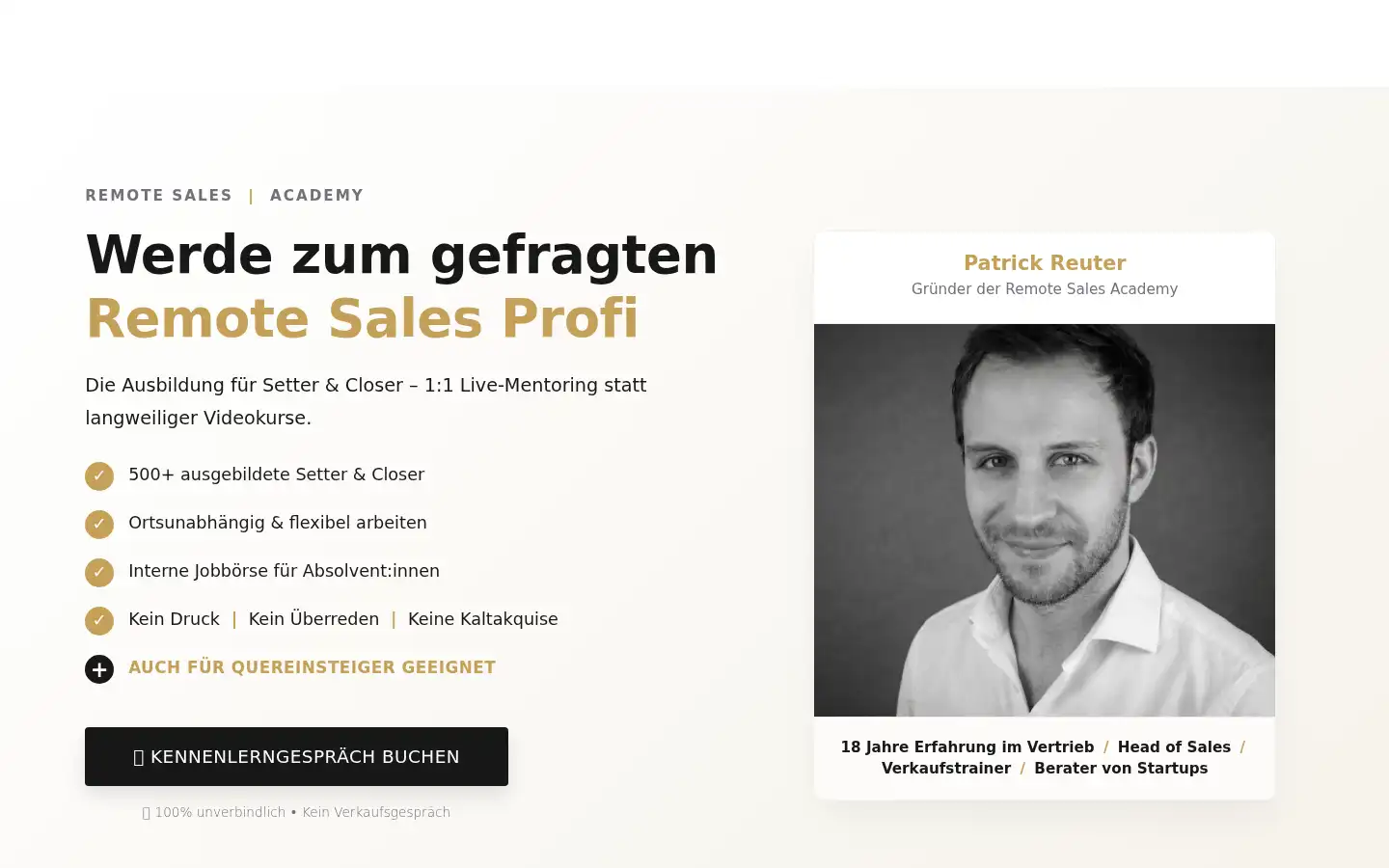 Screenshot of remotesales.academy