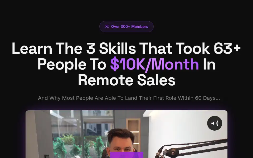 Screenshot of remotesalesacademy.co