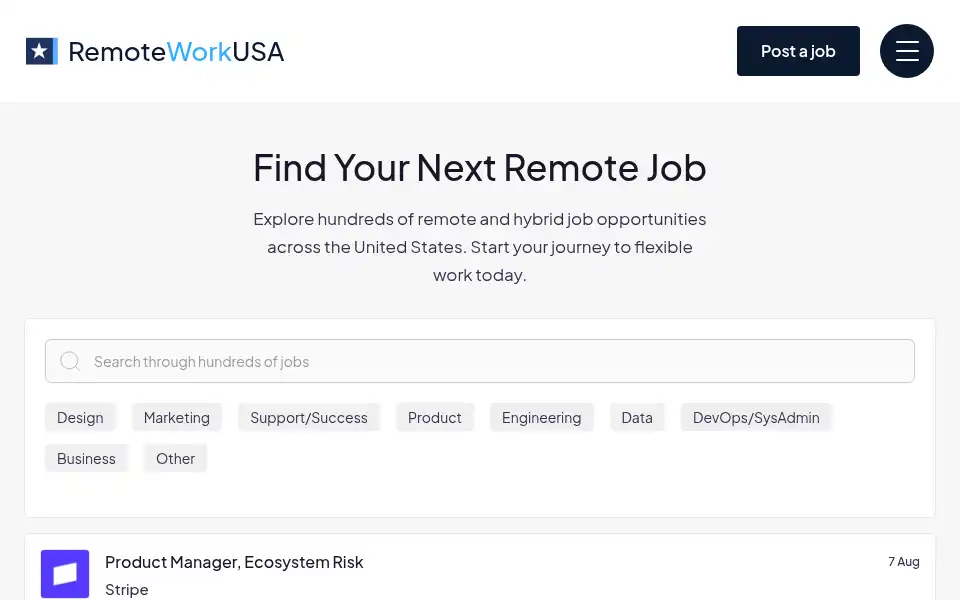 Screenshot of remotewokr.com