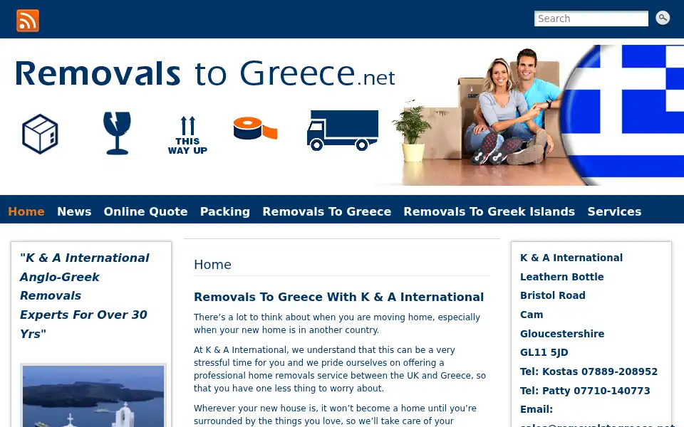 Screenshot of removalstogreece.net