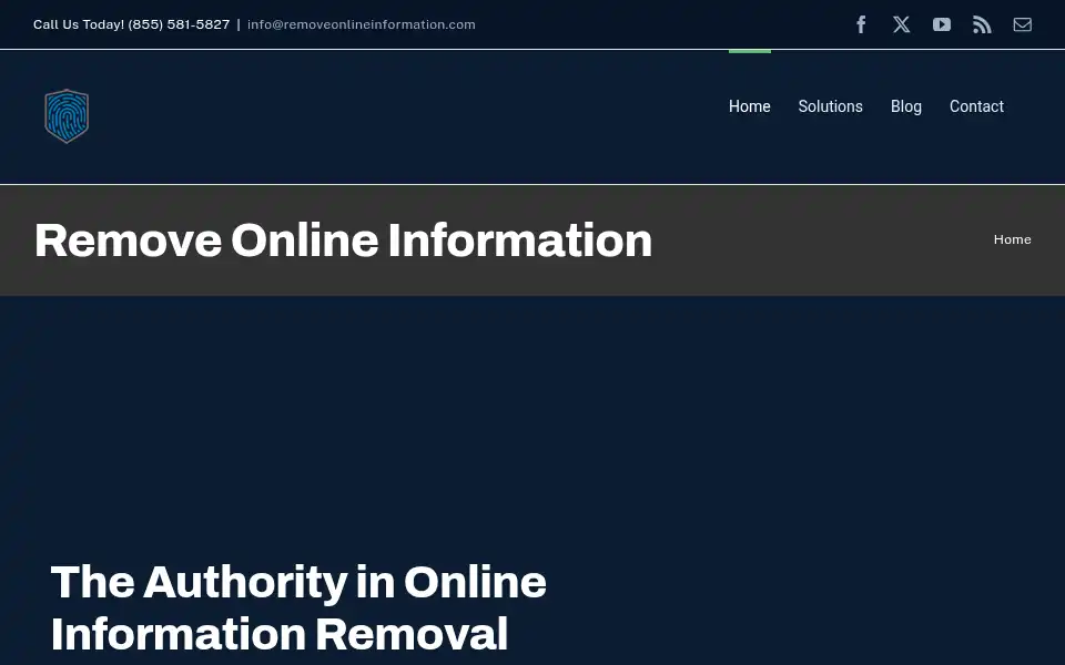 Screenshot of removeonlineinformation.com