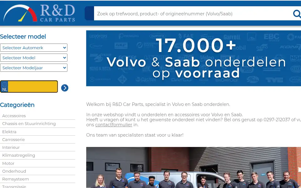 Screenshot of rendcarparts.nl