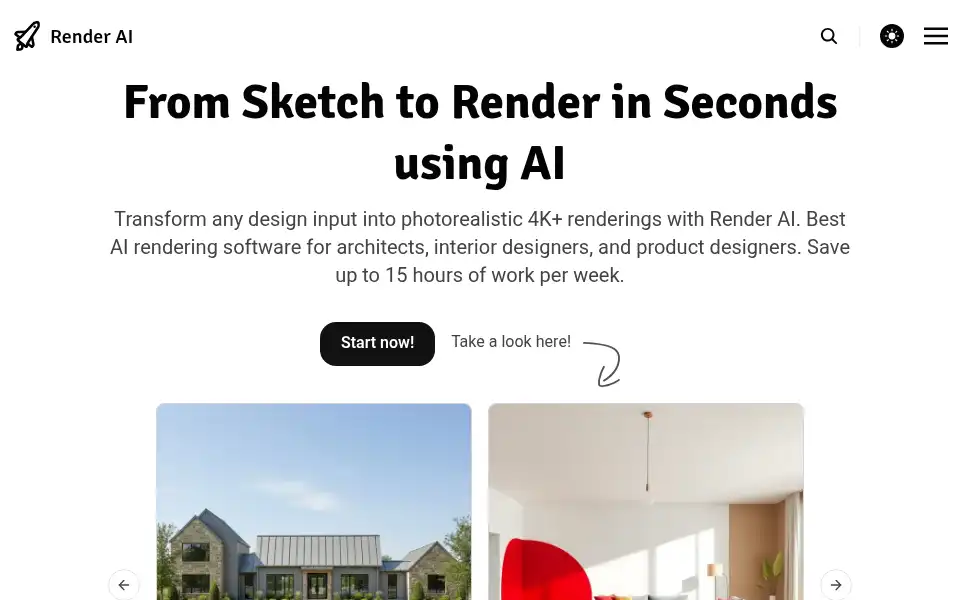 Screenshot of renderai.app