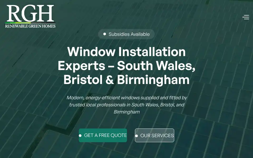 Screenshot of renewablegreenhomes.com