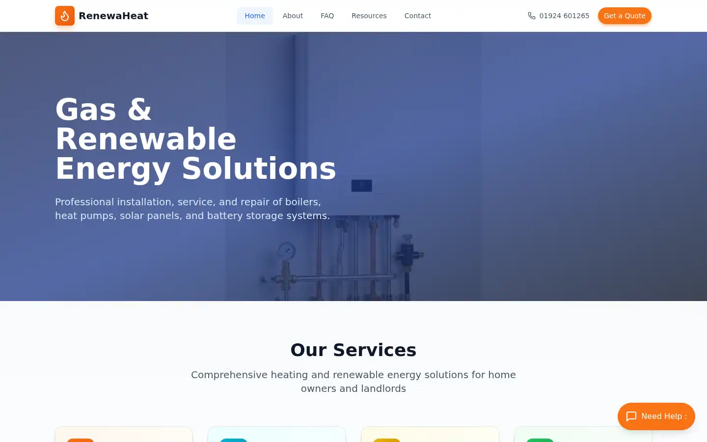 Screenshot of renewaheat.co.uk