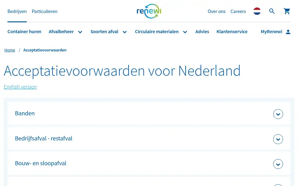 Screenshot of renewi.com