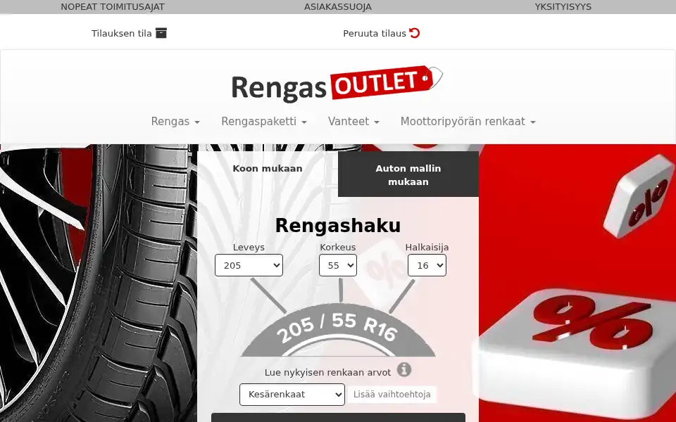 Screenshot of rengas-outlet.fi