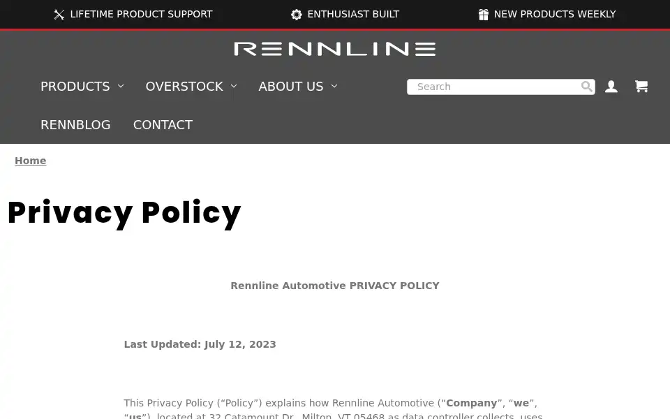 Screenshot of rennline.com