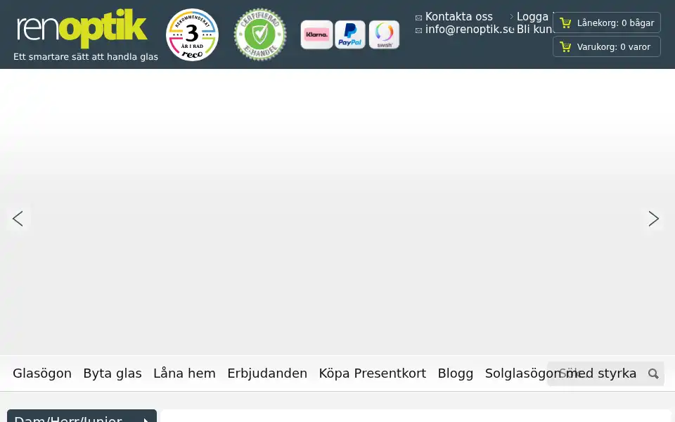 Screenshot of renoptik.se