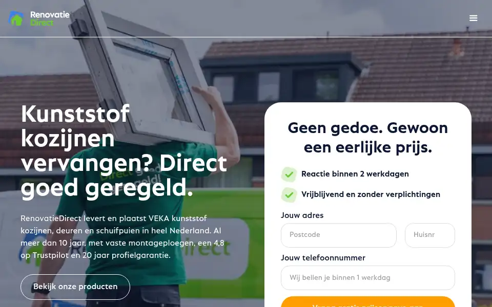 Screenshot of renovatiedirect.nl