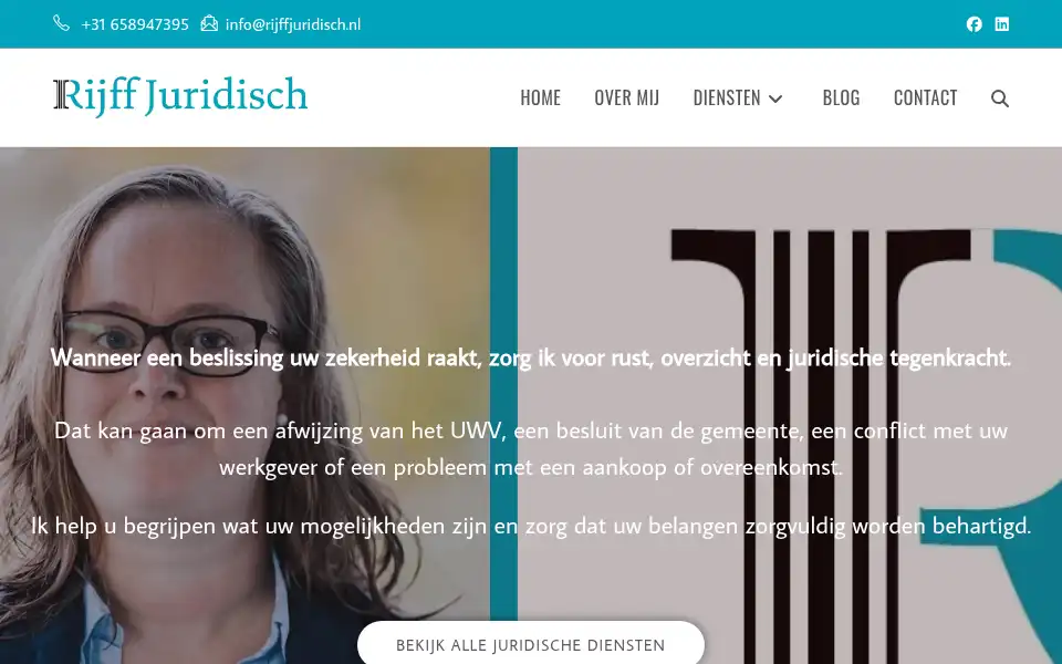 Screenshot of rensenjuridisch.nl