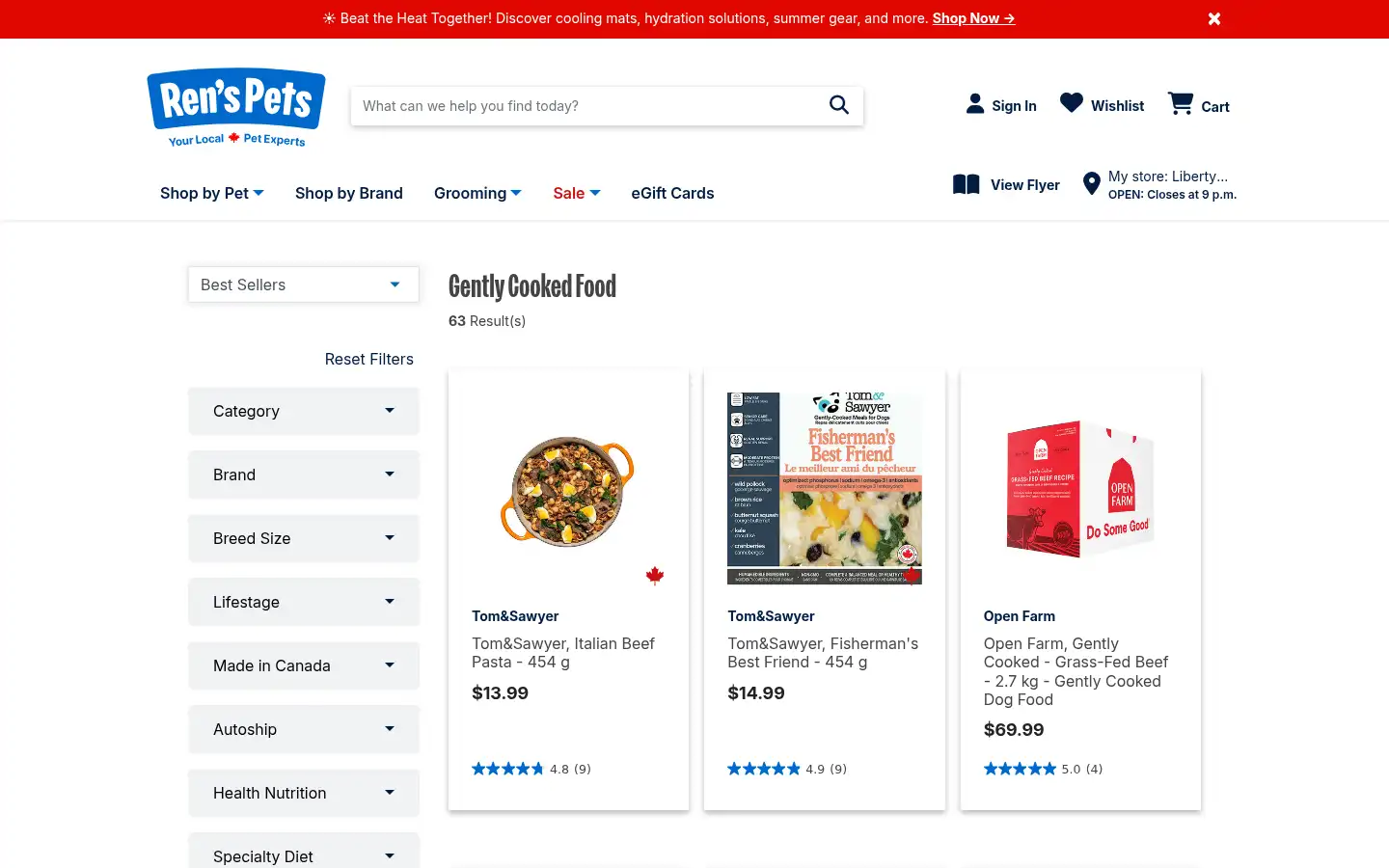Screenshot of renspets.com