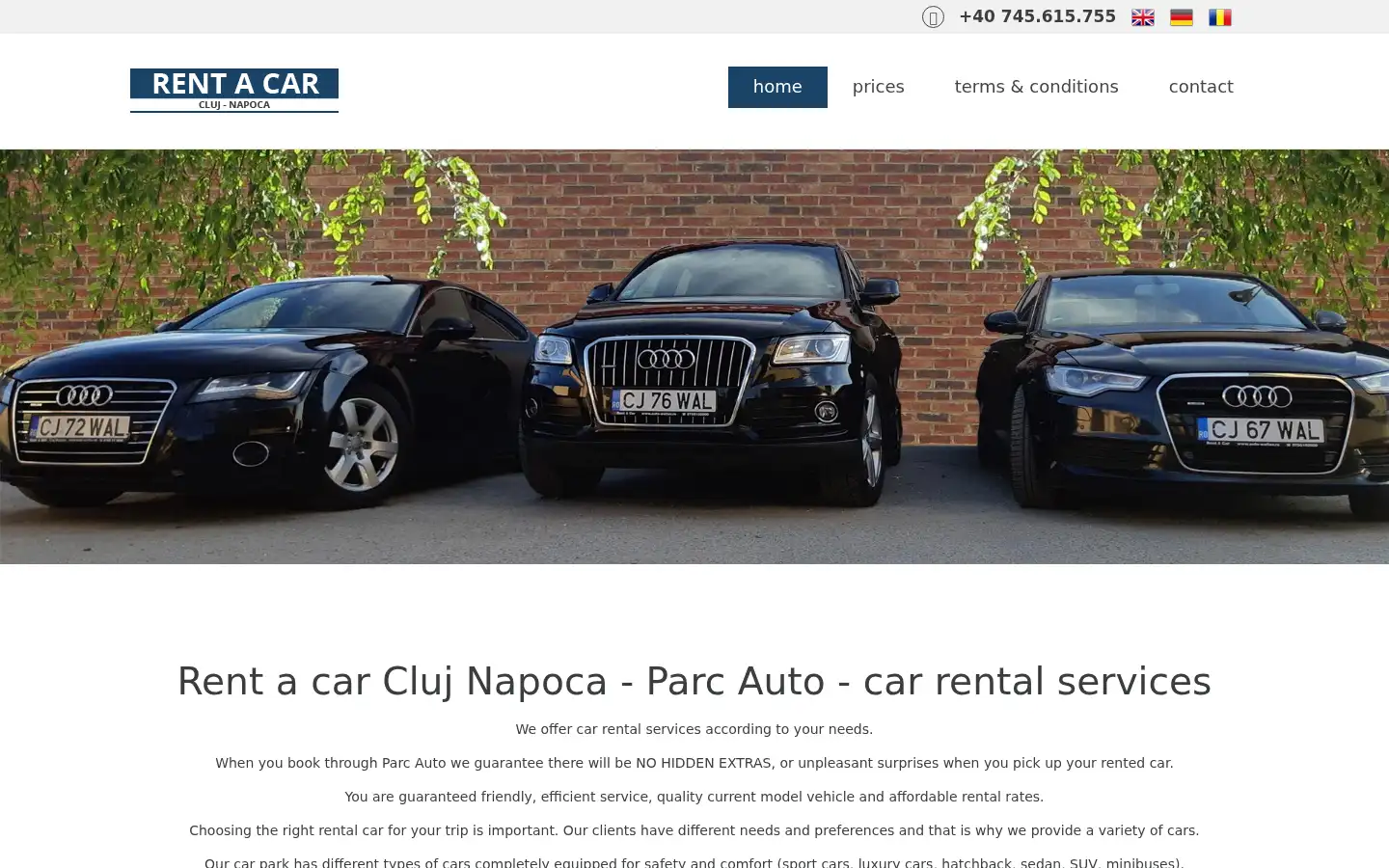 Screenshot of rent-a-car-cluj.ro