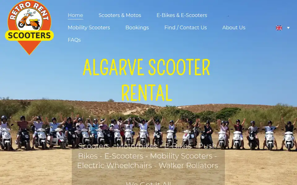 Screenshot of rent-a-scooter.net