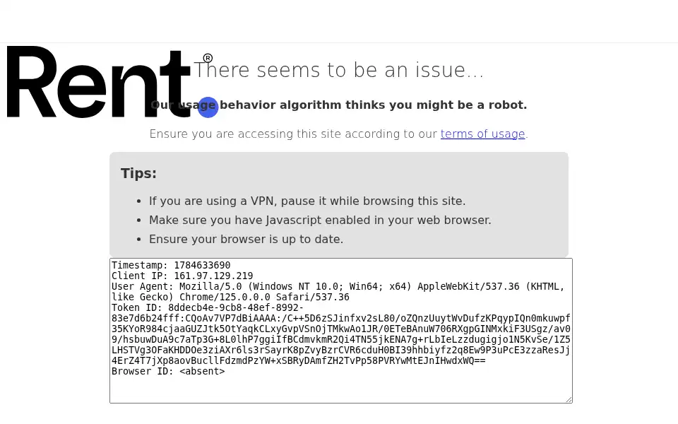 Screenshot of rent.com