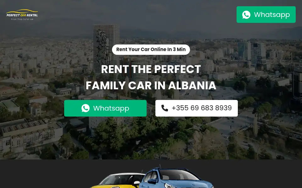 Screenshot of rent.perfectcarrentaltirana.com