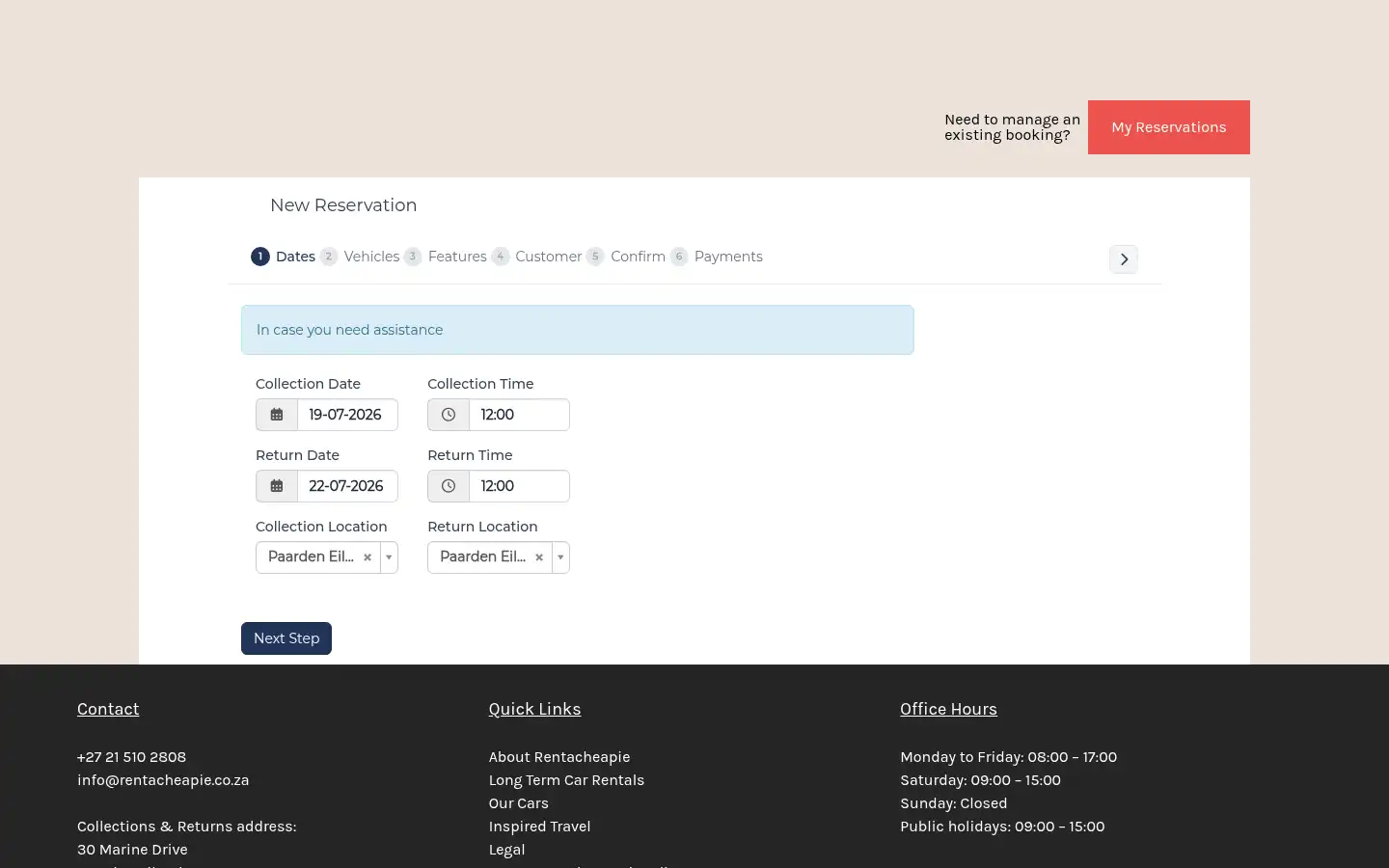 Screenshot of rentacheapie.co.za