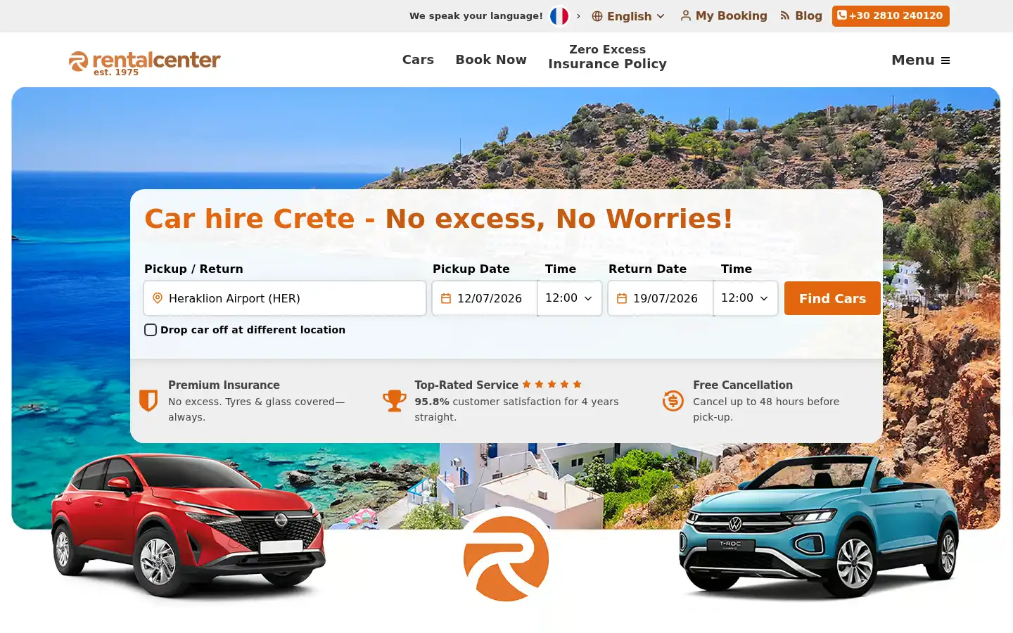Screenshot of rental-center-crete.com