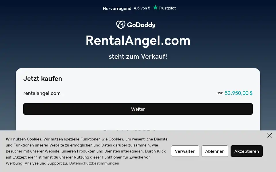 Screenshot of rentalangel.com
