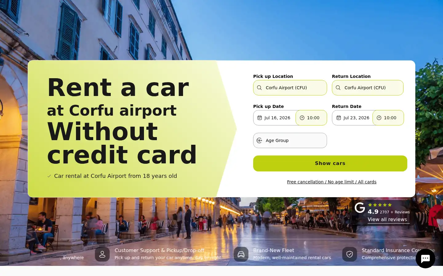 Screenshot of rentalcarcorfu.com