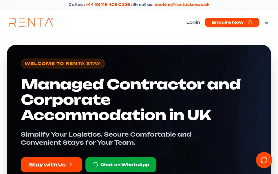 Screenshot of rentastay.co.uk