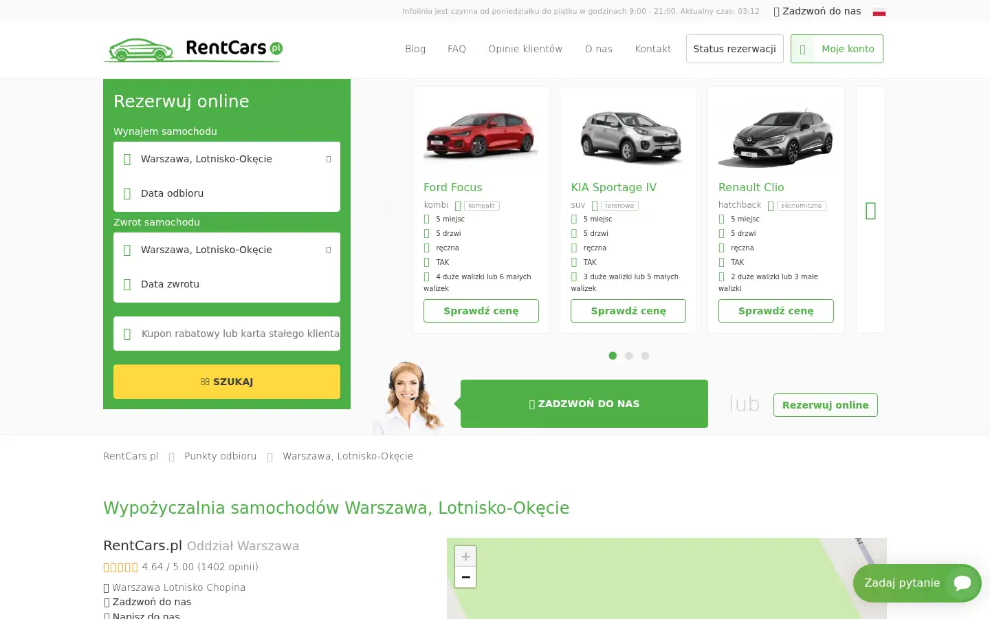 Screenshot of rentcars.pl