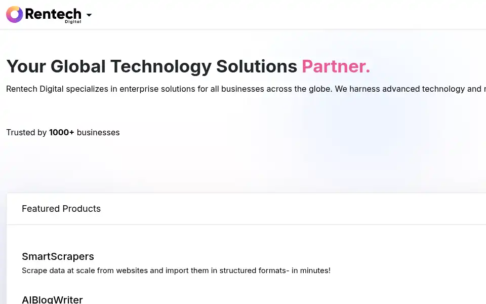 Screenshot of rentechdigital.com