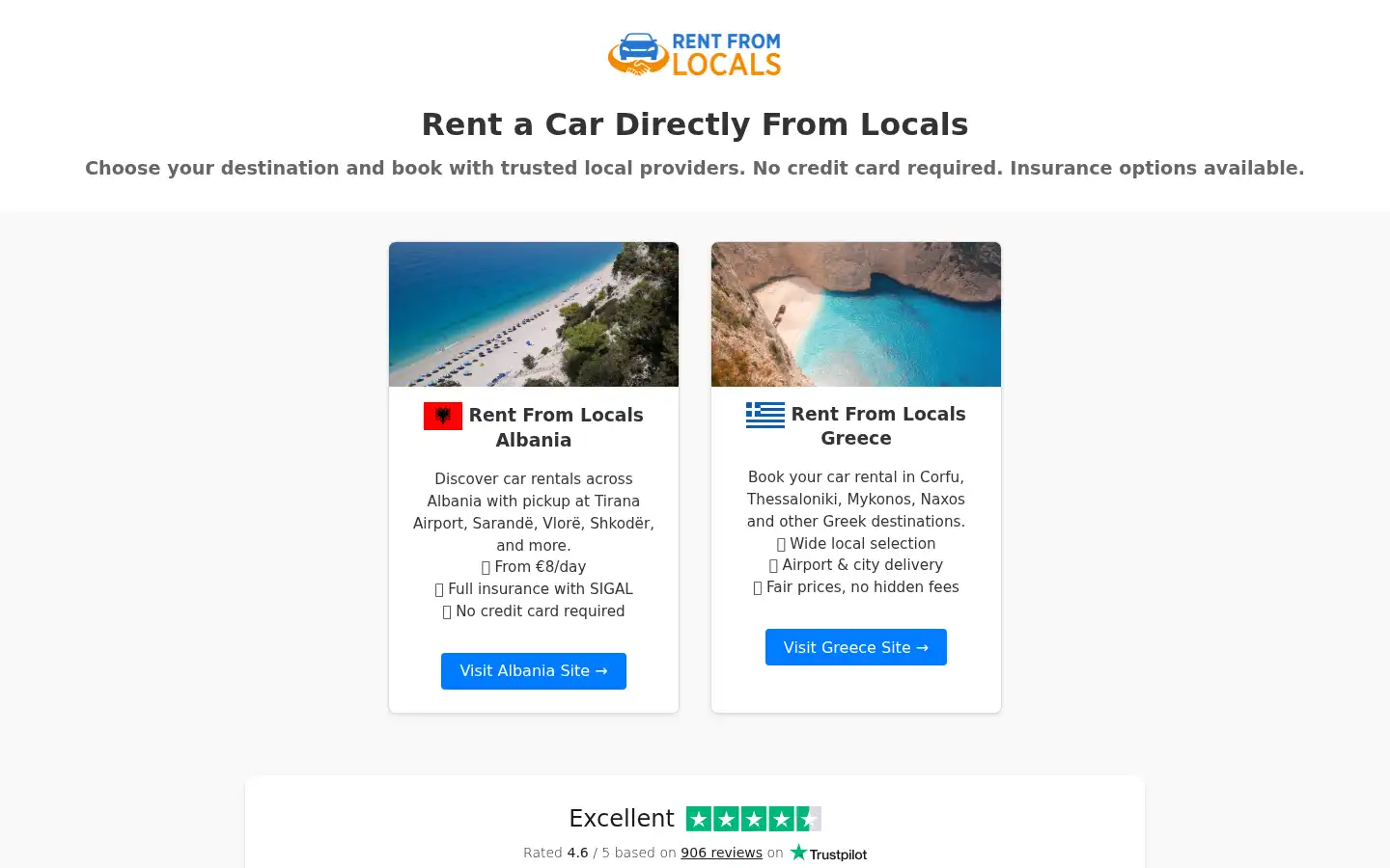 Screenshot of rentfromlocals.com