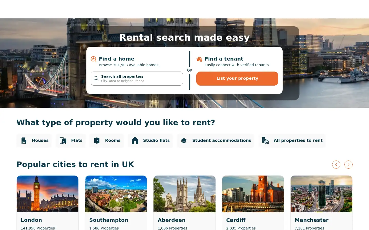 Screenshot of renthero.co.uk
