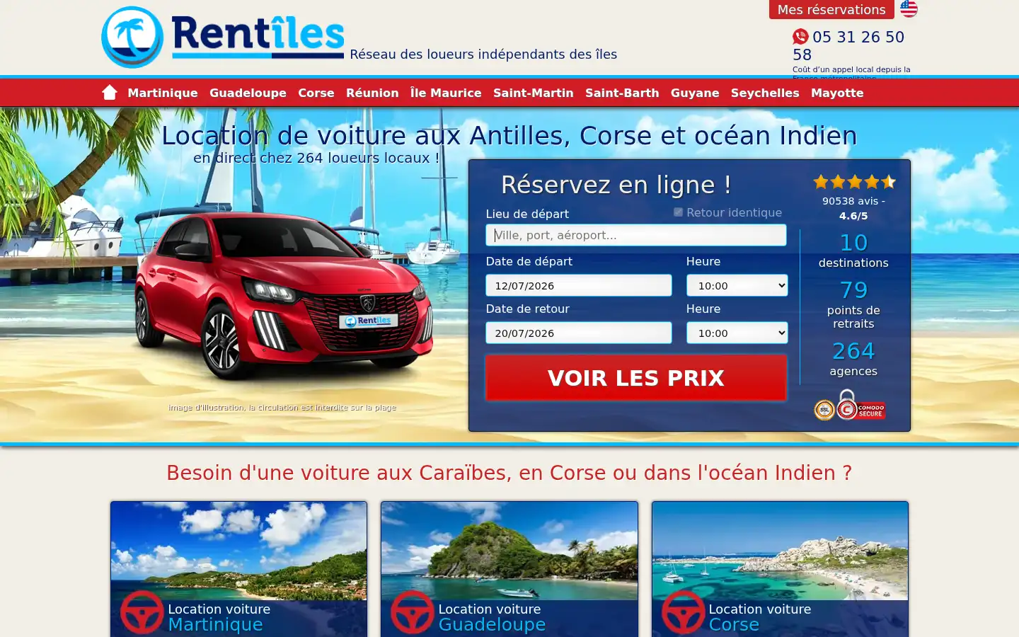 Screenshot of rentiles.fr