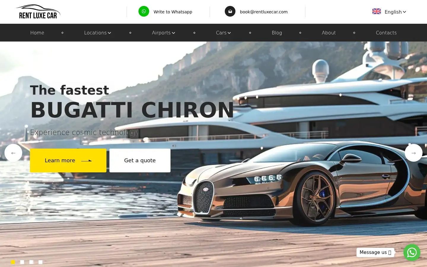 Screenshot of rentluxecar.com