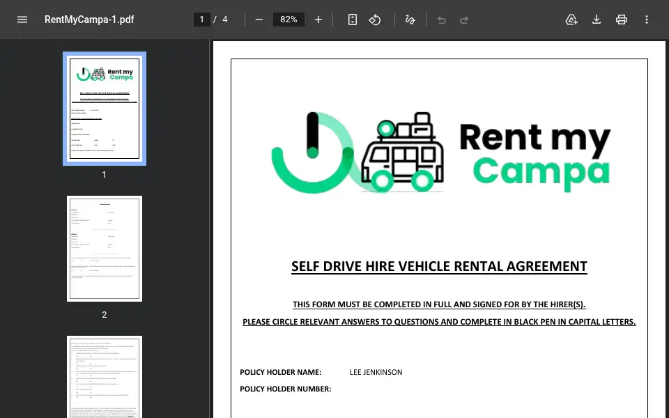 Screenshot of rentmycampa.co.uk