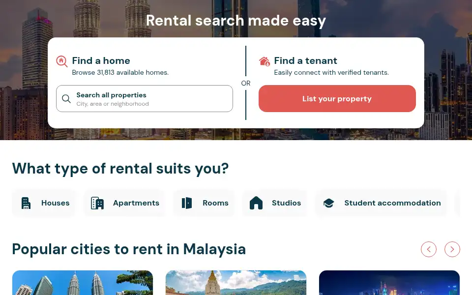 Screenshot of rentola.com.my
