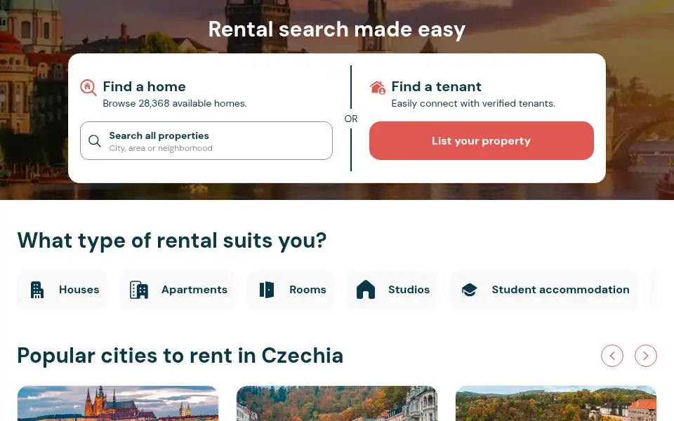 Screenshot of rentola.cz