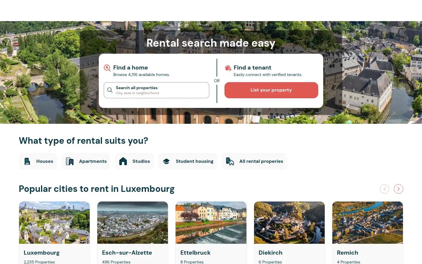 Screenshot of rentola.lu