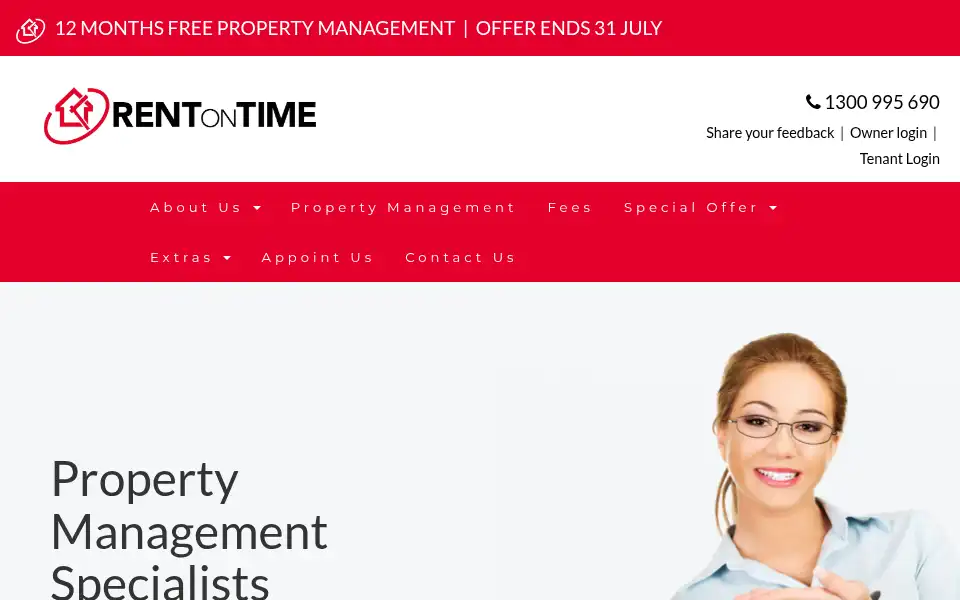 Screenshot of rentontime.com.au