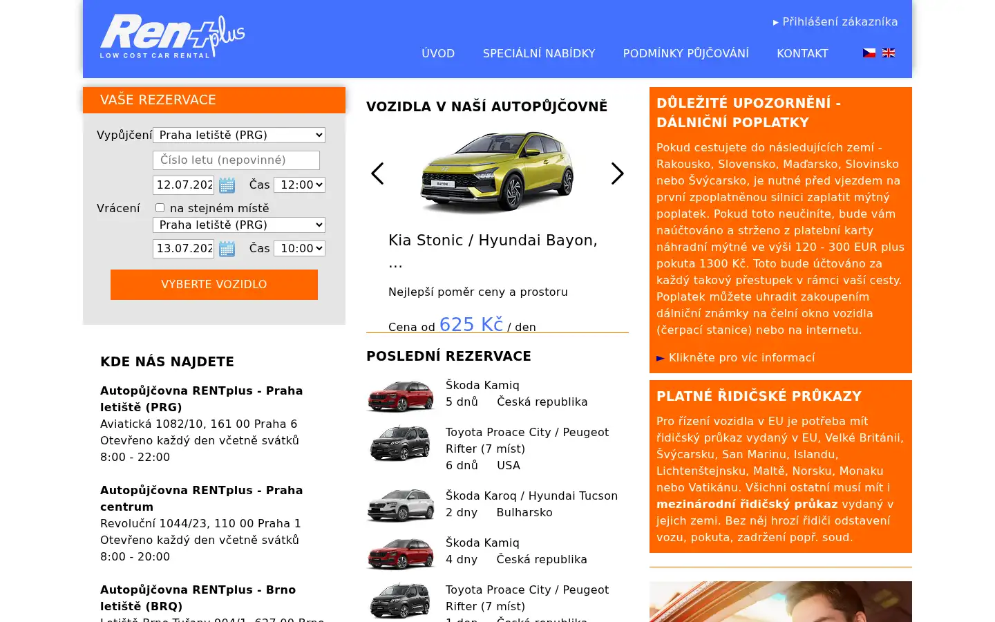 Screenshot of rentplus.cz