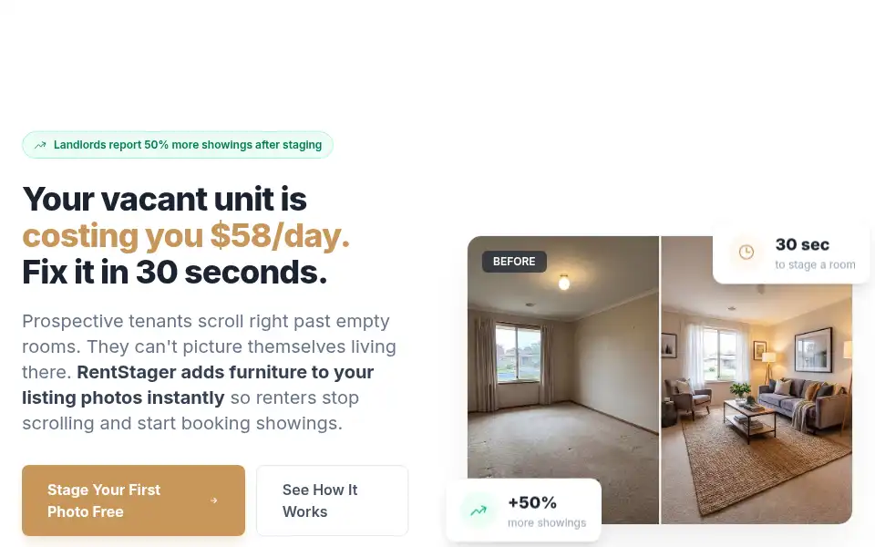 Screenshot of rentstager.com