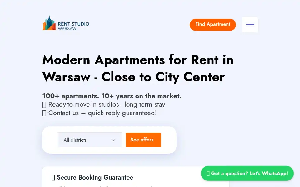 Screenshot of rentstudiowarsaw.com