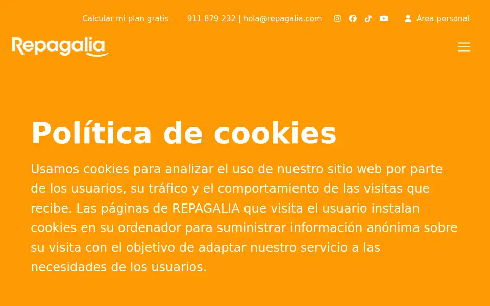 Screenshot of repagalia.com