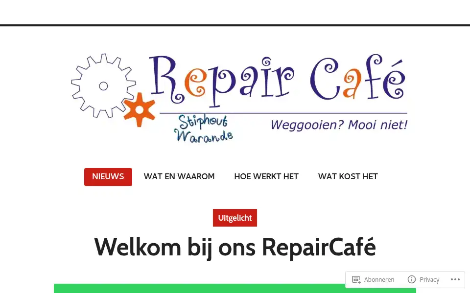 Screenshot of repaircafestiphout.wordpress.com