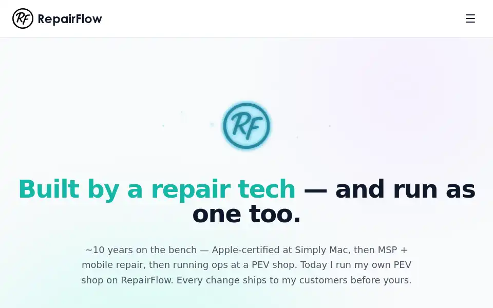 Screenshot of repairflow.dev