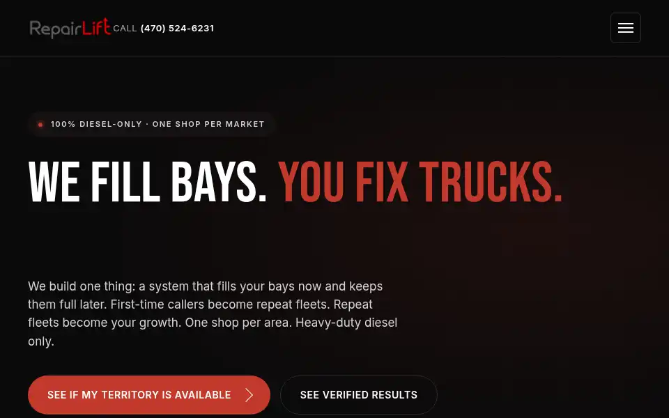 Screenshot of repairlift.com