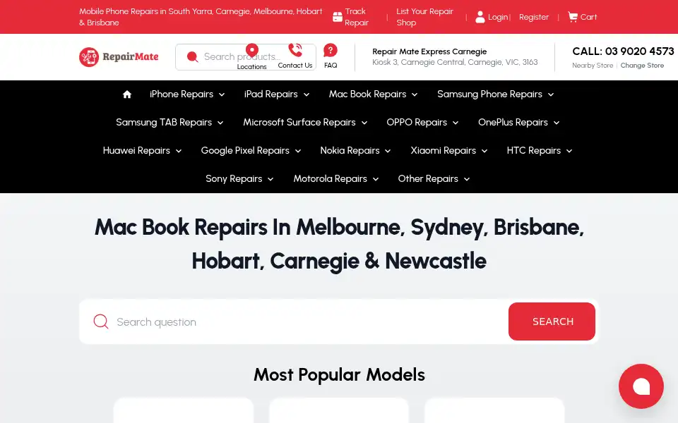 Screenshot of repairmate.com.au