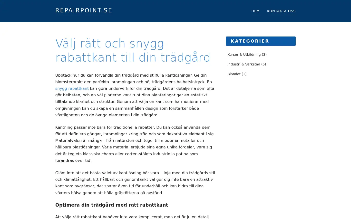 Screenshot of repairpoint.se