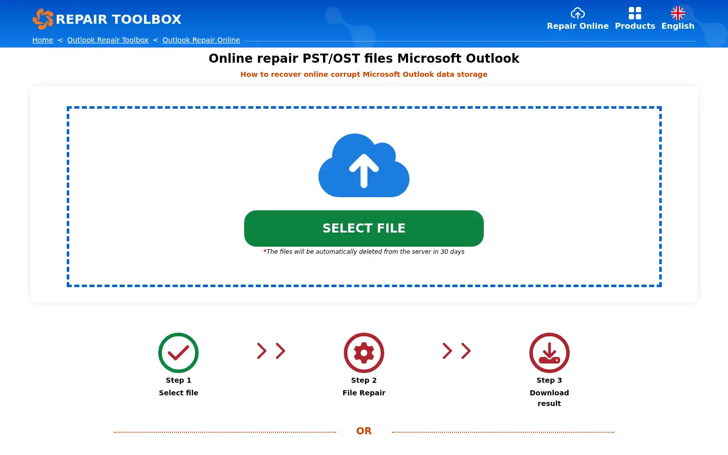 Screenshot of repairtoolbox.com