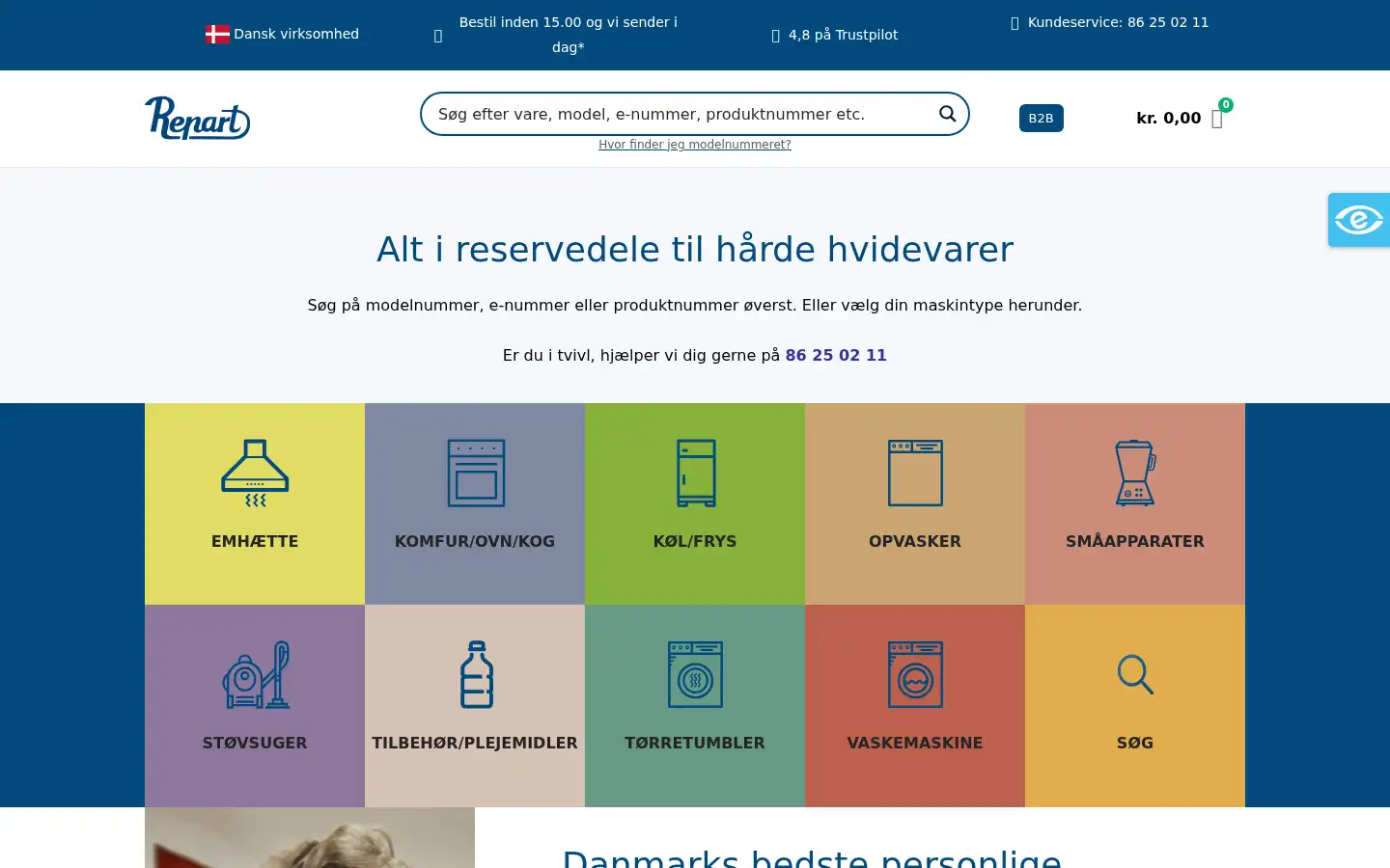 Screenshot of repart.dk