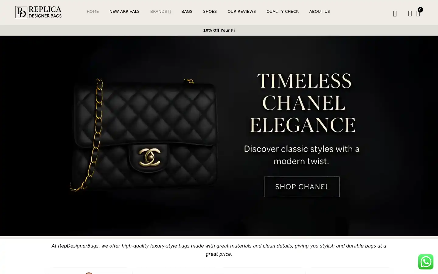 Screenshot of repdesignerbag.com